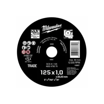 4932479578 Milwaukee fémvágótárcsa 125mm x 1,0mm