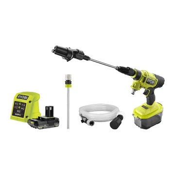 Ryobi ONE+ HP RY18PWX41A-125 18V akkumulátoros szénkefe nélküli nagynyomású mosó akkuval(2.5Ah) és töltővel