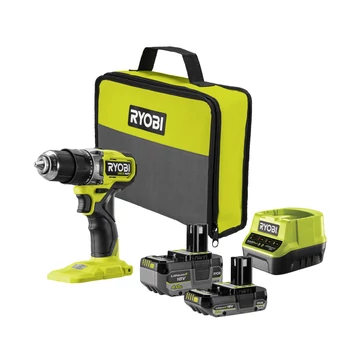 Ryobi ONE+ HP RPD18C1-242S 18V kompakt, szénkefe nélküli akkumulátoros fúró-ütvefúró 2és4ah akkuval töltővel táskában
