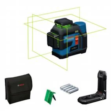 Bosch GLL 12V-100-33 CG  zöld  vonallézer + LB 10 + AA1 elemadapter + 4 x 1,5V LR 6 AA elemek