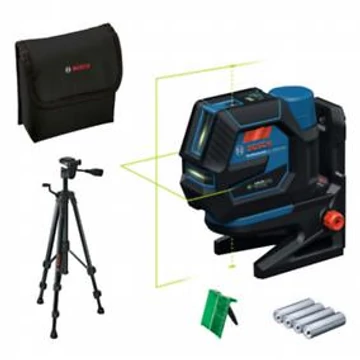 Bosch GCL 12V-50-22 CG  zöld  kombilézer + RM 20 tartó + AA1 elemadapter + 4 x 1,5V LR6 AA elemek + BT 150 állvány