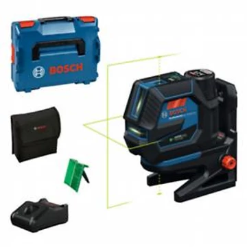 Bosch GCL 12V-50-22 CG  zöld  kombilézer + RM 20 tartó + GBA 12V 2.0Ah akku + GAL 12V-40 gyorstöltő + L-boxx
