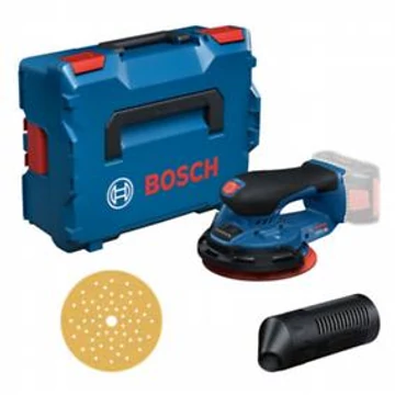 Bosch GEX 18V-150-3 Akkus Excentercsiszoló  (akku és töltő nélkül; 1x csiszolópapír C470 (150mm); 1x porgyűjtő tartály; 1x védőgyűrű) L-Boxx-ban
