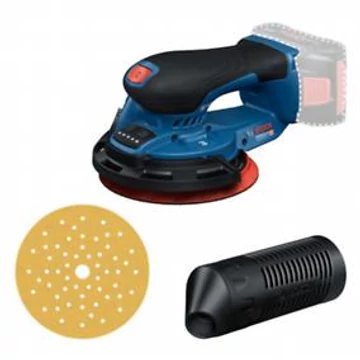 Bosch GEX 18V-150-3 Akkus Excentercsiszoló  (akku és töltő nélkül; 1x csiszolópapír C470 (150mm); 1x porgyűjtő tartály; 1x védőgyűrű) kartondobozban