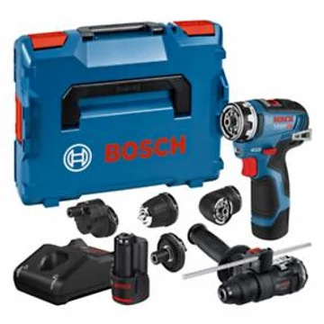 Bosch GSR 12V-35 FC Akkus fúrócsavarozó (2x3.0 Ah akkuval, GAL 12V-40 töltővel, GFA 12-H, GFA 12-B, GFA 12-W, GFA 12-E, GFA 12-X, adapterekkel), L-Boxxban