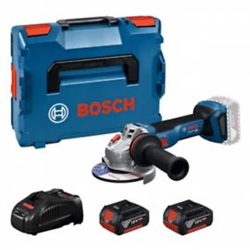 Bosch GWS 18V-11 Akkus Sarokcsiszoló  (2x5,0 Ah akkuval; GAL 1880 töltővel; csiszolótárcsa 125mm) L-Boxx-ban