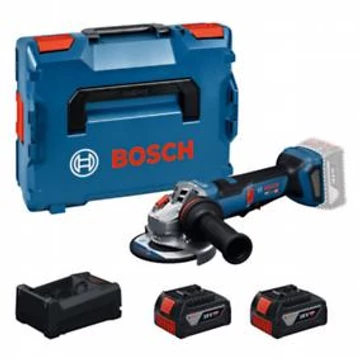 Bosch GWS18V-11PS akkus sarokcsiszoló 125mm (2x GBA 18V 5,0Ah akkuval; GAL 12V/18V-80 töltővel) L-Boxx-ban

123