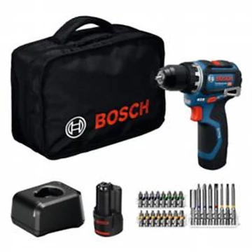 Bosch GSR 12V-32  Akkus fúrócsavarozó  (2x2.0Ah, GAL 12V-20, 24db-os tartozékszettel) hordtáskában