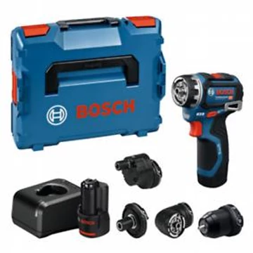 Bosch GSR 12V-32 FC akkus fúrócsavarozó (2x2,0 Ah akkuval; GAL 12V-20 töltővel; GFA 12-M; GFA 12-X; GFA 12-E; GFA 12-W, adapterekkel) L-Boxx-ban