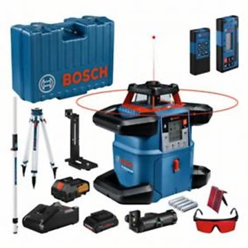 Bosch GRL 600 CHV forgólézer (1x4,0Ah ProCore) + LR 60 lézervevő + RB 60 tartó + RC 6 távirányító + WM 6 fali tartó + BT 170 HD állvány + GR 240 mérőléc
