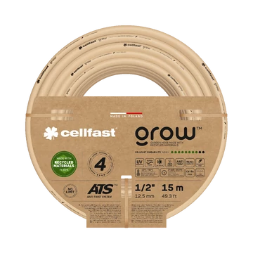 CELLFAST Locsolótömlő 4 rétegű GROW 1/2" 15 m - Újrahasznosított