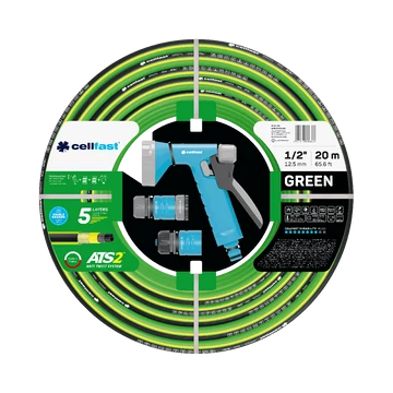 CELLFAST Locsolótömlő 5 rétegű GREEN SET 1/2" 20 m