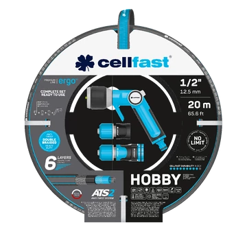 CELLFAST Locsolótömlő 6 rétegű HOBBY SET 1/2" 20 m