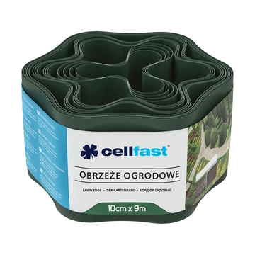 CELLFAST Ágyásszegély hullámos 10 cm x 9 m sötétzöld