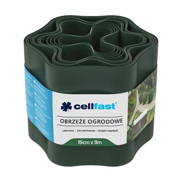 CELLFAST Ágyásszegély hullámos 15 cm x 9 m sötétzöld