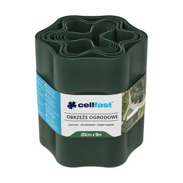 CELLFAST Ágyásszegély hullámos 20 cm x 9 m sötétzöld