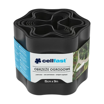 CELLFAST Ágyásszegély hullámos 15 cm x 9 m fekete