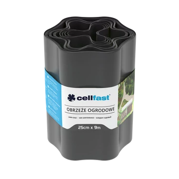 CELLFAST Ágyásszegély hullámos 25 cm x 9 m grafit