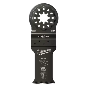 Milwaukee Multitool Starlock Merülő fűrészlap Bimetál (Fém, Fa + Szeg) 28x47 mm 10 db