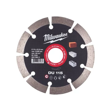 Milwaukee Gyémánt vágótárcsa DUH 115 x 22,2 mm