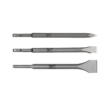 Milwaukee SDS-Plus 3 darabos vésőkészlet 1 x Hegyes(4932339625)1 xLapos(4932339626)1 x Széles (4932367146) véső