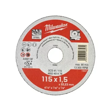 Milwaukee Vágókorong fémhez WSCS41/ 115 x 1,5 mm (Rendelési egység 50 db)