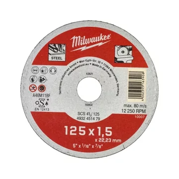 Milwaukee Vágókorong fémhez WSCS41/ 125 x 1,5 mm 1 db (Rendelési egység 25 db)