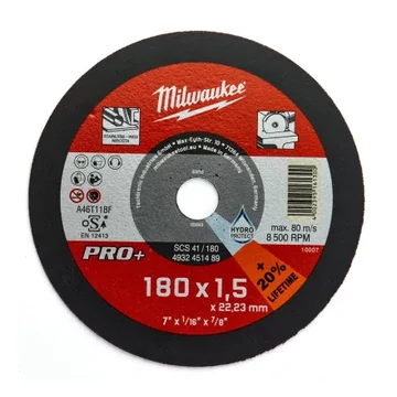 Milwaukee Vágókorong fémhez 180X1,5 Egyenes SC41 PRO+ /1db (Rendelési egység 25 db)