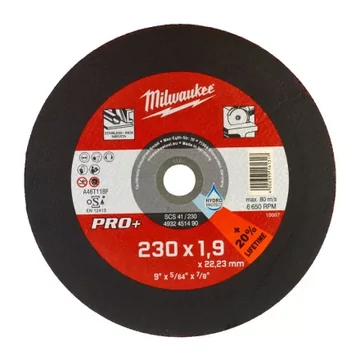 Milwaukee Vágókorong fémhez 230X1,9 Egyenes SC41 PRO+ /1db (Rendelési egység 25 db)