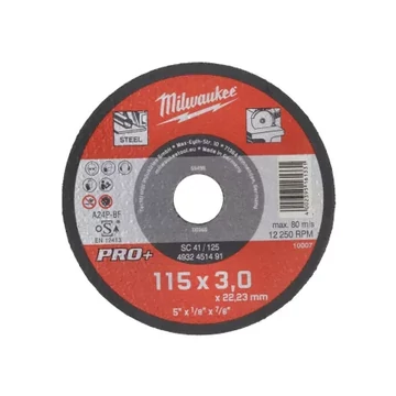 Milwaukee Vágókorong fémhez 115X3 Egyenes SC41 PRO+ /1db (Rendelési egység 25 db)