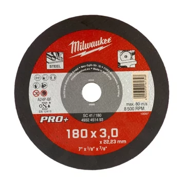 Milwaukee Vágókorong fémhez 180X3 Egyenes SC41 PRO+ /1db (Rendelési egység 25 db)
