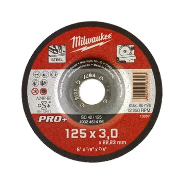 Milwaukee Vágókorong fémhez 125X3 Hajlított SC42 PRO+ /1db (Rendelési egység 25 db)
