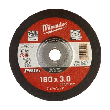 Milwaukee Vágókorong fémhez 180X3 Hajlított SC42 PRO+ /1db (Rendelési egység 25 db)