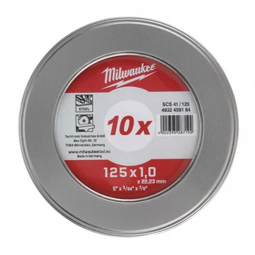 Milwaukee Vágókorong Inox 125x1 Fém dobozban 10 db