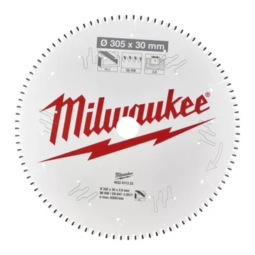 Milwaukee Körfűrészlap gérvágókhoz (Alu) 305x30x3.0x96 TF NEG. - 1 db