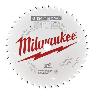 Milwaukee Körfűrészlap hordozható gépekhez (Fához) 184x5/8x2.1x40 ATB - 1 db