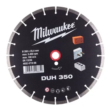 Milwaukee Gyémánt vágótárcsa DUH 350 MPP - 1db