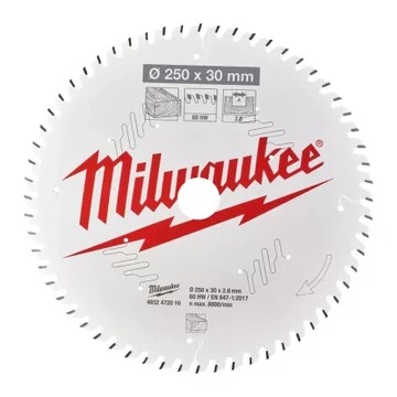 Milwaukee Körfűrészlap gérvágókhoz (Fához) 250x30x2.8x60 ATB - 1 db