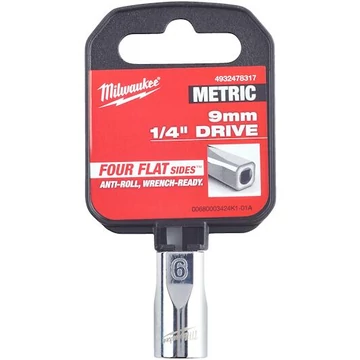 Milwaukee 1/4" Dugókulcs Rövid - 9 mm - 1 db