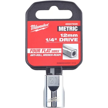 Milwaukee 1/4" Dugókulcs Rövid - 12 mm - 1 db