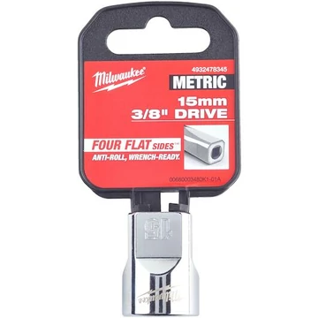 Milwaukee 3/8" Dugókulcs Rövid - 15 mm - 1 db