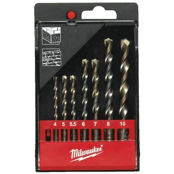 Milwaukee Betonfúró készlet /3, 4, 5, 6, 7, 8, 9, 10 mm/ ( 8 darabos) Műanyag dobozban 1 db