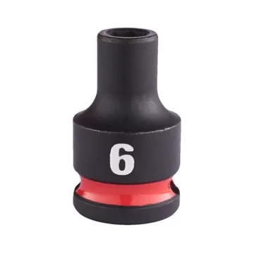 Milwaukee 3/8" Gépi Dugókulcs 6 lapú, rövid 6 mm - 1 db 