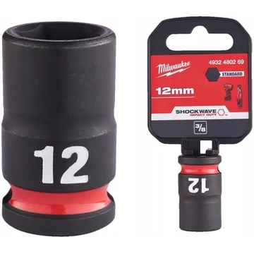 Milwaukee 3/8" Gépi Dugókulcs 6 lapú, rövid 12 mm - 1 db 