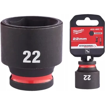 Milwaukee 3/8" Gépi Dugókulcs 6 lapú, rövid 22 mm - 1 db 