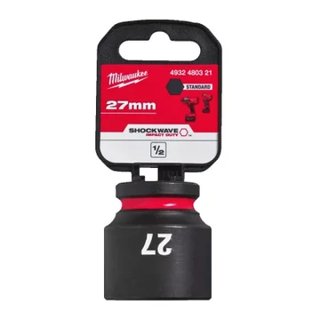 Milwaukee 1/2" Dugókulcs hatlapú, gépi, rövid 27 mm - 1 db 