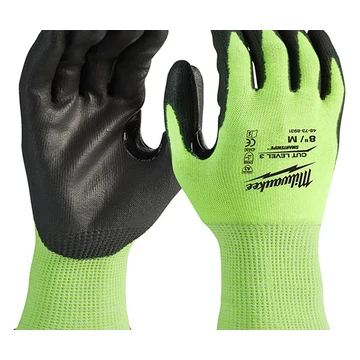 Milwaukee Hi Vis vágásbiztos védőkesztyű 3/C 8/M - 12 pár