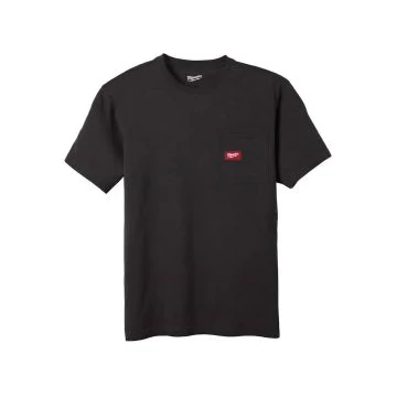 Milwaukee WTSSBL XL - Rövid ujjú zsebes póló Fekete