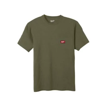 Milwaukee WTSSGRN L - Rövid ujjú zsebes póló Zöld