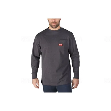 Milwaukee WTLSG-L Hosszú ujjú zsebes póló Sötétszürke